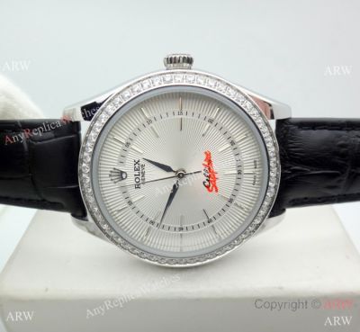 High Quality Copy Rolex Cellini Time SS Diamond Bezel Watch 39mm